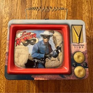 The Lone Ranger TV-Shaped Tin Tote Vandor Retro Collectible #19069 (Circa 1999)